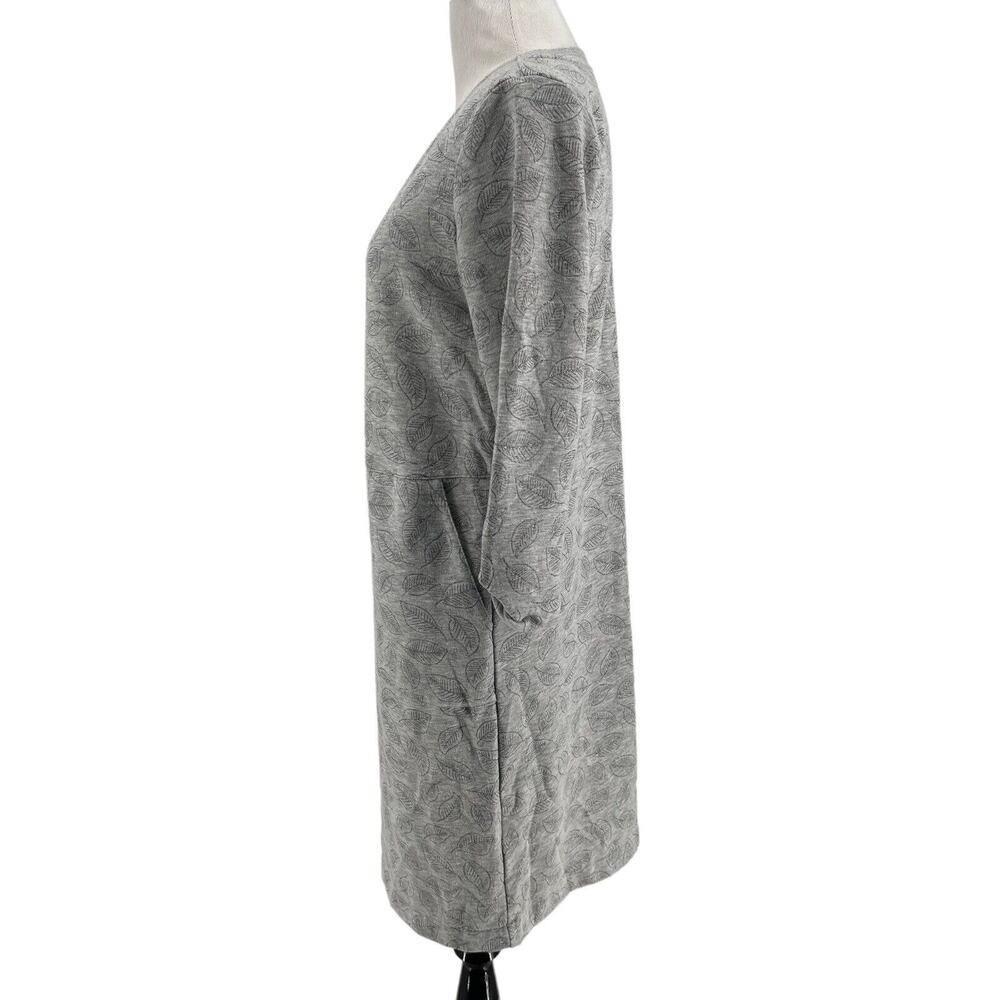 Boden Women's Gray Hannah Glitter Leaf Print Sweatshirt Dress Size 6 - Picture 2 of 5